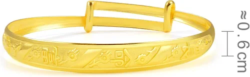 Miniatura 5 de CHOW SANG SANG Colección de regalos chinos 999.9 oro de 24 quilates precio por peso oro Longevidad y buena fortuna brazalete para regalo