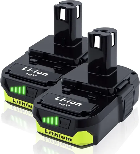 Miniatura 9 de 2 paquetes de repuesto de alta capacidad de 3.0Ah para batería Ryobi de 18 V P108 P104 P105 P102 P103 P122 P109 Li-ION compatible con Ryobi 18V ONE+