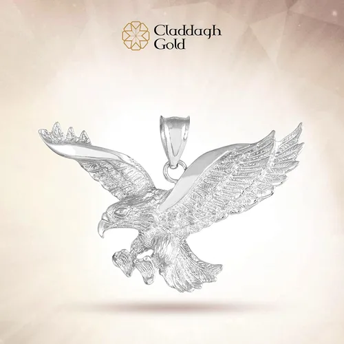 Miniatura 3 de Animal Kingdom Colgante de plata de ley 925 con águila voladora Plata esterlina