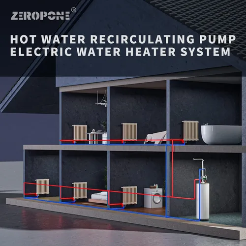 Miniatura 6 de ZeroPone Bomba de Recirculación de Agua Caliente, Bomba Circuladora de Agua 93W NPT 3/4" con Adaptador NPT 1/2", Cabezal de Acero Inoxidable