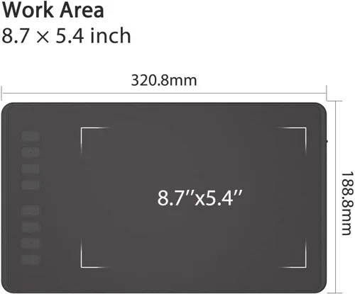 Miniatura 6 de HUION Inspiroy H950P - Tableta de dibujo digital de 8 x 5 pulgadas con lápiz sin batería, 8192 presión de bolígrafo, inclinación, 8 teclas de acceso