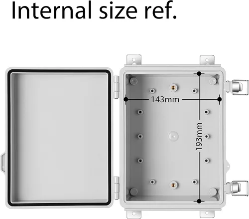 Miniatura 4 de Caja de conexiones Gratury, carcasa de plástico impermeable IP67 para proyectos eléctricos, cubierta con bisagras gris, incluye placa de montaje