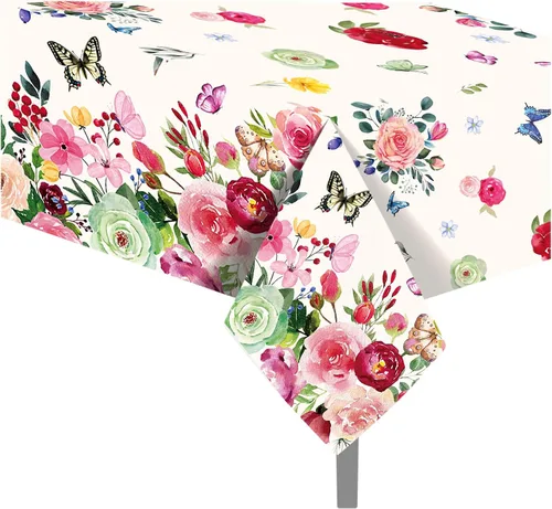 Miniatura 45 de 1 paquete de mantel de plástico con diseño de bandera americana del 4 de julio para fiesta, 54 x 87 pulgadas de largo, mantel rectangular para bufé