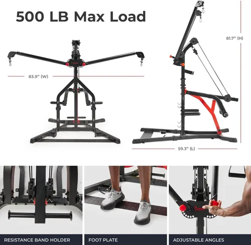 Miniatura 6 de Sunny Health & Fitness Multifuncional todo en uno Pully Cable Home Gym - Entrenador funcional completo Sistema de entrenamiento compacto SF-HG92401