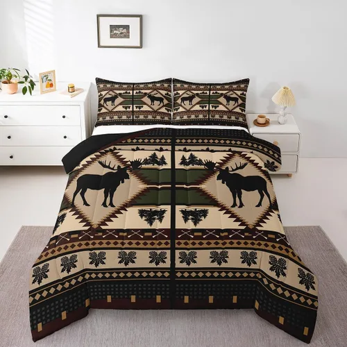 Miniatura 27 de Erosebridal Juego de edredón de campamento para niños y niñas, ropa de cama de campista tamaño twin, edredón vintage de campamento feliz