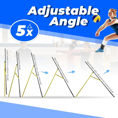 Miniatura 3 de Sistema de red de rebote de voleibol 2 en 1, ajustable de 7 x 4 pies a 4 x 4.5 pies, red de rebote de 4 ángulos, equipo de entrenamiento para Negro