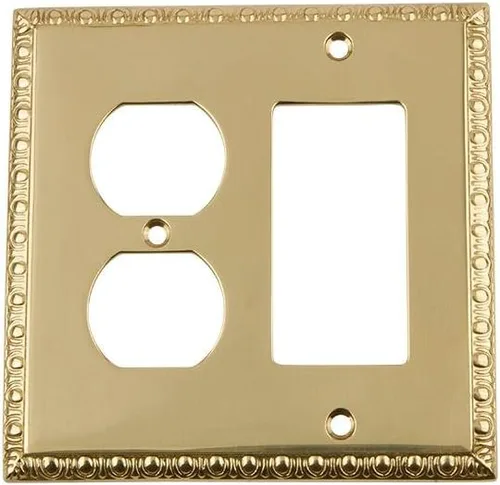 Miniatura 44 de Nostalgic Warehouse Egg & Dart Deco - Cubierta para placa de interruptor de salida eléctrica Bronce intemporal