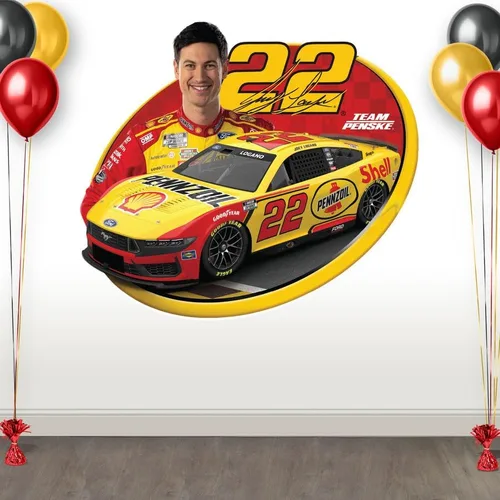 Prime Party Joey Logano NASCAR - Juego de calcomanías de pared | Gráficos grandes extraíbles de 32 pulgadas | Equipo oficial Penske #22 Car 2X