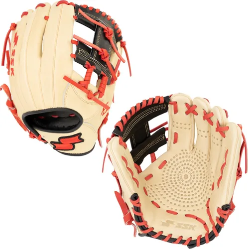 Miniatura 37 de SSK Z5 Craftsman Guante de béisbol para infield – 11.25” - 11.5” - 11.75” - 12” – Lanzamiento con mano derecha y izquierda Rojo/Verde Kelly/Blanco