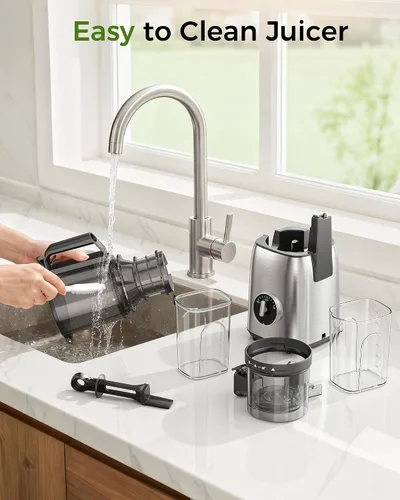 Miniatura 7 de COWSAR Exprimidor de prensa en frío, máquinas exprimidoras de 5.4 pulgadas de ancho con canal de alimentación lento, alto rendimiento de jugo