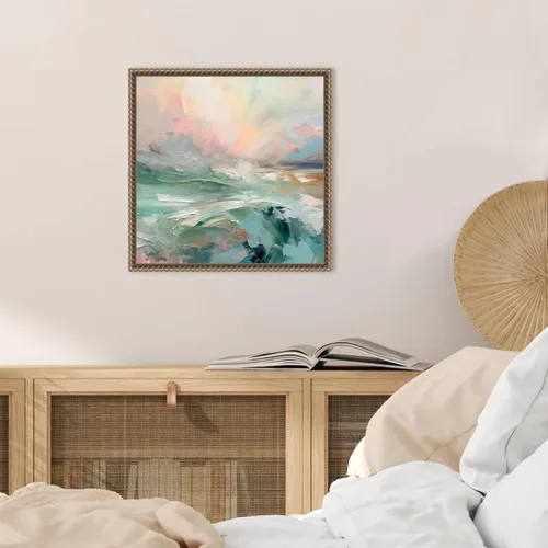 Miniatura 6 de Amanti Art Irena Orlov - Lienzo enmarcado para pared, 16 x 16 pulgadas, diseño de mañana rosa V, lienzo enmarcado para pared, obras de arte