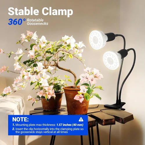 Miniatura 3 de Barrina Orbgrow OG11A2 - Luces de cultivo con clip para plantas de interior, atenuación y sincronización continuas integradas, 4000 K 22 W