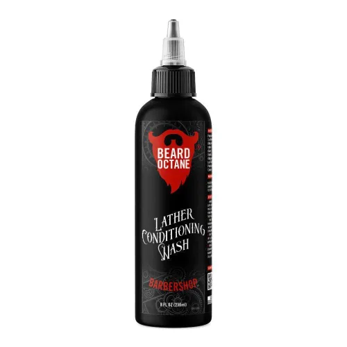 Beard Octane Lavado de barba para hombres – Barbershop (Barbershop Colonia) – Champú diario suave para barba con manteca de karité – Limpia sin