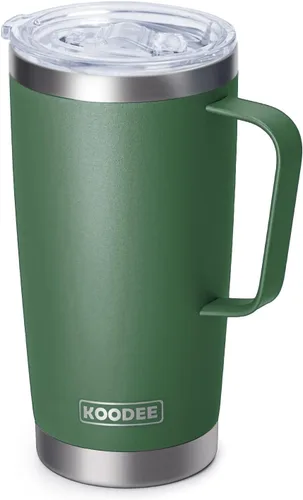 Miniatura 67 de Koodee - Vaso delgado de acero inoxidable de 20 onzas (4 unidades) aislado con doble pared, vaso de agua con 4 tapas, 4 popotes y 2 cepillos