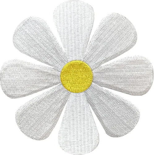 Miniatura 6 de Parche para planchar con margarita, flor, bordado, (1 pulgada azul cian, 1 unidad)