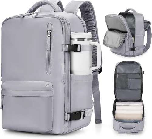 Miniatura 17 de VGCUB - Mochila grande para viaje, trabajo, negocios, mochila para laptop aprobada como equipaje de mano para vuelos, unisex, Negro -, Grande, Large