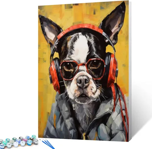 Miniatura 9 de Pintura por números, corte de pelo de gato negro, lienzo profesional con pinceles, pinturas acrílicas, divertido graffiti de animales, pintura por