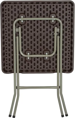 Miniatura 8 de Flash Furniture - Mesa plegable cuadrada de plástico de ratán marrón de 1.95 pies