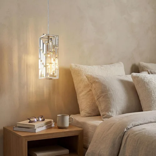 Miniatura 2 de Iluminación colgante de níquel cepillado, lámpara colgante moderna, mini candelabros de cristal, lámpara colgante ajustable para cocina, isla