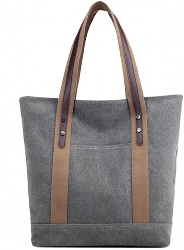 Miniatura 8 de Sunshinejing Bolsos de hombro de lona para mujer, estilo retro, casual, bolsa de trabajo, bolsos de mano