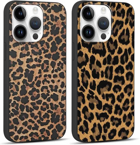 Miniatura 71 de Paquete de 2 Fundas de Teléfono Bonitas con Estampado de Guepardo para Apple iPhone 13 Pro Max de 6.7 Pulgadas, Fundas de Diseño