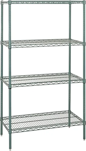 Miniatura 72 de Kit de inicio de 4 estantes de alambre negro 74 pulgadas