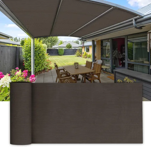 COARBOR Toldo de tela para exteriores, 12 x 55 pies, para bricolaje, pérgola, cochera, patio, terraza, jardín, invernadero, balcón, color marrón