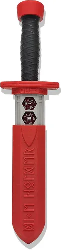 Miniatura 10 de MunnyGrubbers - Soporte para dados de daga de espada - (Juego de 7 dados D20 aleatorios incluidos) - Almacenamiento de dados poliédricos Mármol