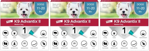 Miniatura 10 de K9 Advantix II Tratamiento y prevención recomendado por veterinarios para pulgas, garrapatas y mosquitos para perros medianos Perros 11-20 libras