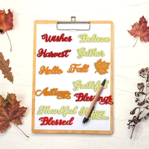 Miniatura 4 de Troqueles de corte de palabras de Acción de Gracias de otoño para hacer tarjetas y decoraciones de álbumes de fotos, plantillas de troqueles
