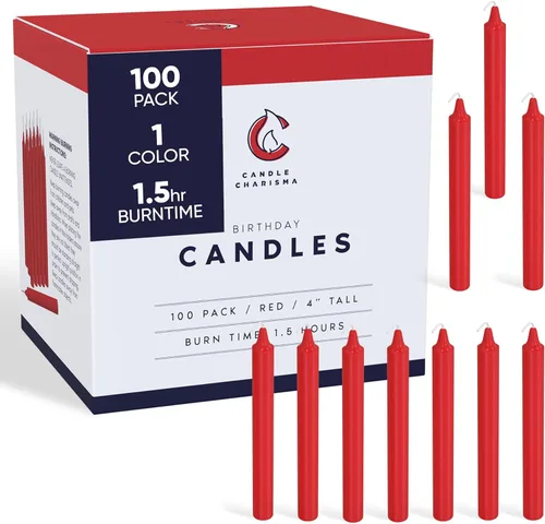 Miniatura 11 de Candle Charisma 100 Velas de Hechizo Blancas - Velas Chime de Parafina Sin Fragancia de 4", Sin Humo y Sin Goteo, Velas de Colores, 1.5 Horas