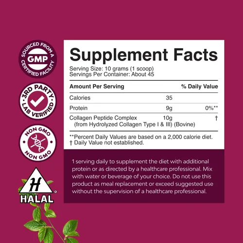 Miniatura 3 de Natures Craft Proteína en polvo multicolágeno para mujeres y hombres, péptidos de colágeno hidrolizados Keto, 45 porciones, vitaminas