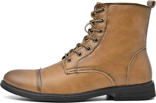Miniatura 4 de Chukka Botas Casual Moda Oxford Vestido Botas Cuero Cordones Desierto Tobillo Botas Clásico para Hombres Ligero Antideslizante