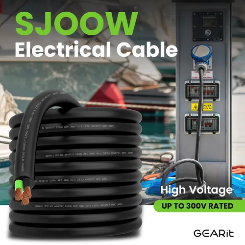 Miniatura 2 de GEARit Cable de alimentación portátil 10/3 10 AWG (100 pies - 3 conductores) SJOOW 300V calibre 10 cable eléctrico para derivaciones de motor, luces