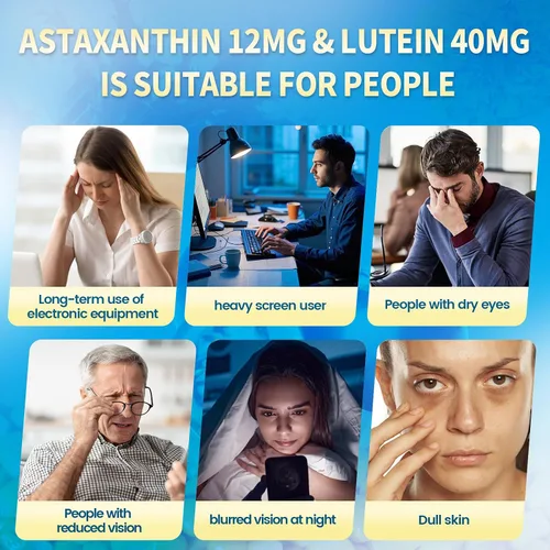 Miniatura 4 de VivoNu Luteína 40 mg con zeaxantina + astaxantina 12 mg - Soporte ocular 14 en 1 y suplemento antioxidante - Licopeno, semilla de uva y vitamina E