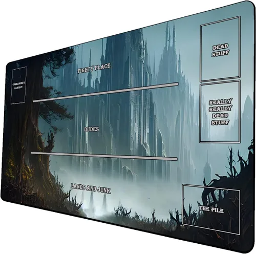 Miniatura 33 de Tapete de juego de cartas coleccionables AI Painting – Tapete de juego MTG con zonas, 24 x 14 pulgadas, tapete de juego MTG de alta calidad – El