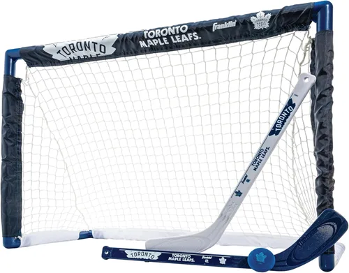 Miniatura 8 de Franklin Sports NHL - Juego de mini hockey para niños, portería de hockey sobre rodilla, pelota + 2 palos, juego de juguetes para interiores