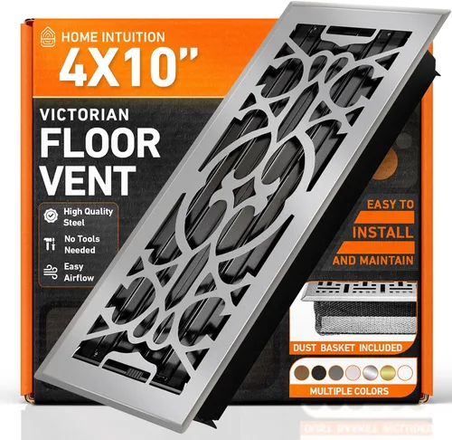 Miniatura 38 de Cubiertas de Ventilación de Piso 4X10 Registro de Piso con Cubierta de Malla Trampa, Calor y Aire, Ventilación de Piso Metálica Transitable