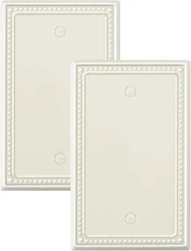Miniatura 114 de Paquete de 4 placas de cubierta para interruptor de luz de palanca individual, cubiertas decorativas de perlas, placa de pared de metal almendra