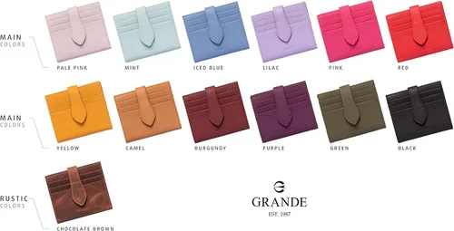 Miniatura 6 de Grande -3803 Cartera unisex, Rosa pálido, Cartera delgada de cuero con cierre a presión pequeño