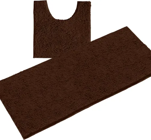 Miniatura 45 de LuxUrux Juego de 2 tapetes de baño de felpa extrasuave, material de microfibra de felpilla de 1 pulgada, color verde súper absorbente