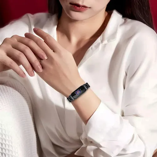 Miniatura 4 de Correa de reloj de metal compatible con Fitbit Inspire 3 de acero inoxidable, repuesto para reloj inteligente Inspire3, accesorio para mujeres