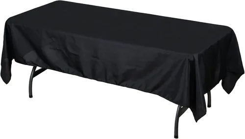 Balsa Circle Mantel rectangular color negro para fiesta de Halloween, 10 unidades, 60 x 102 pulgadas, color negro, rectangular, lavable, decorativo,