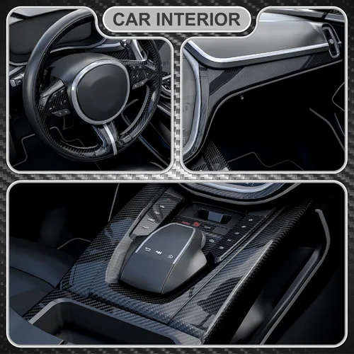 Miniatura 3 de Lypumso Rollo de vinilo de fibra de carbono 6D, película brillante para automóvil con tecnología de liberación de aire sin burbujas, decoración