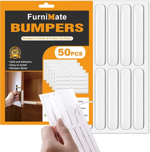 Miniatura 18 de 4 piezas de topes largos para muebles - Protectores de pared, tope de puerta de refrigerador, 5.5x0.7x0.2 pulgadas