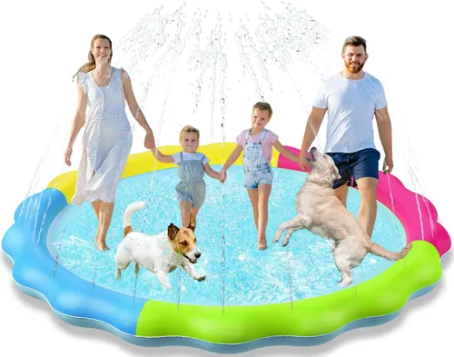 Miniatura 8 de Jasonwell - Almohadilla antideslizante para salpicaduras para perros para niños, piscina para cachorros, juguetes de agua al aire libre, patio