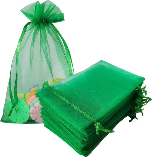 Miniatura 52 de Bolsas de Regalo de Organza 100 Piezas con Cordón 4x6 pulgadas Azul Marino para Baby Shower, Cumpleaños de Niña, Recuerdos de Fiesta, Boda