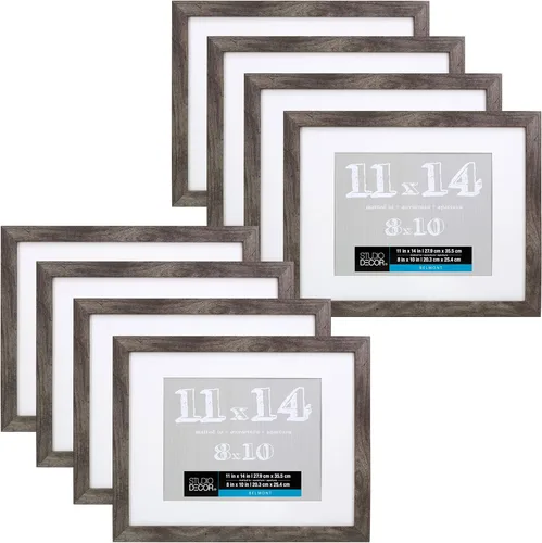 Miniatura 8 de Studio Decor Belmont portarretratos negro de 5 x 7 pulgadas con paspartú de 4 x 6 pulgadas, accesorios para colgar prefijados, pantalla horizontal