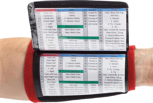 Miniatura 9 de WristCoaches Pulseras de juego de fútbol - Equipo de mariscal de campo juvenil - Libro de jugadas de pulsera - Pulseras de sóftbol para letreros
