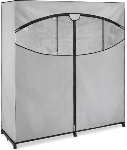 Whitmor Armario de ropa portátil extra ancho - 60 pulgadas de ancho - Almacena ropa de temporada - Gris